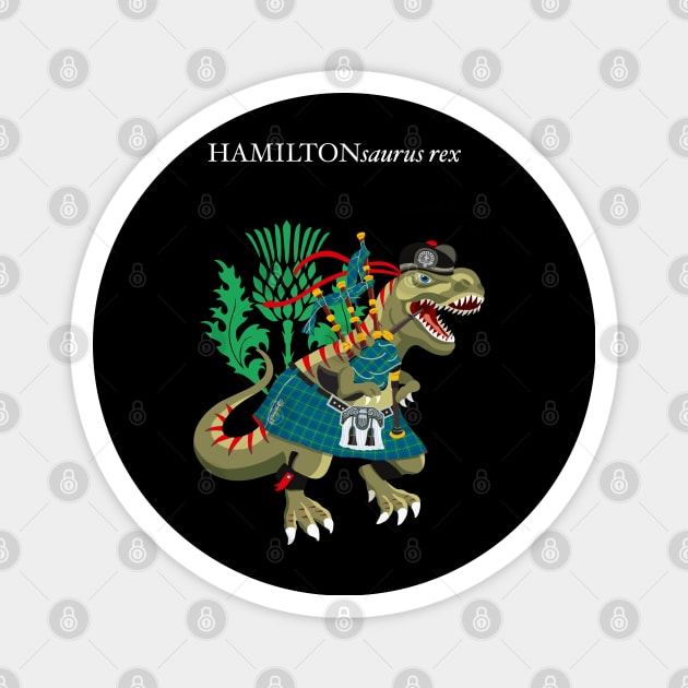 Clanosaurus Rex HAMILTONsaurus rex Plaid Hamilton Ancient Blue Scotland Ireland Family Tartan Magnet by BullShirtCo